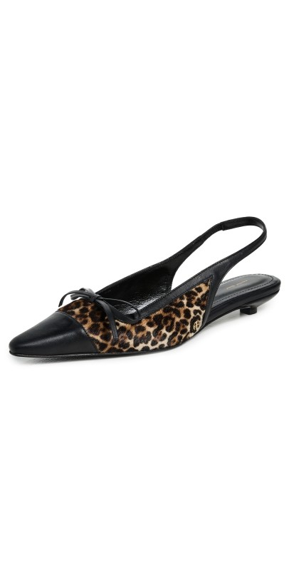 ANINE BING Zoey Slingback Heels Leopard