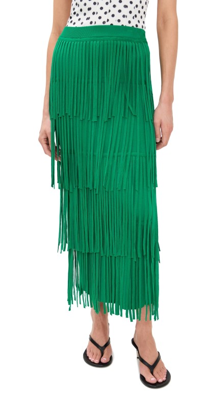 SIMONMILLER Za Za Knit Fringe Skirt Jade