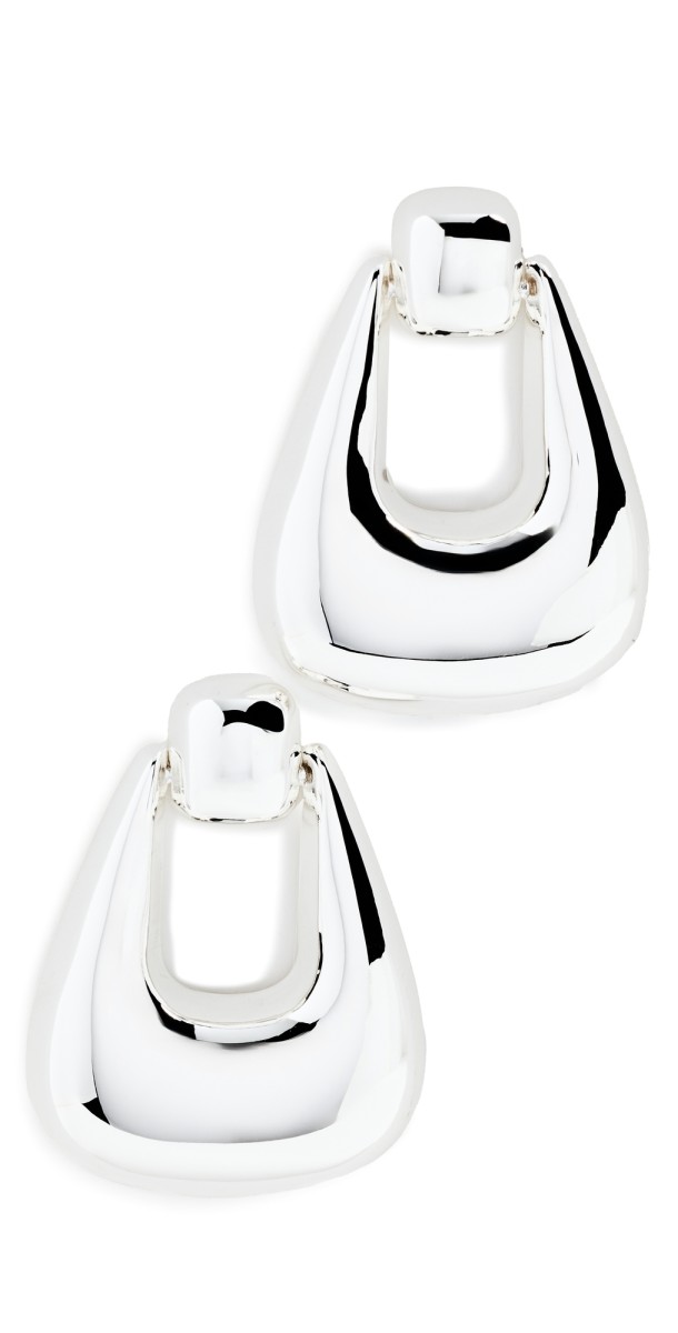 SHASHI Durango Hoop Earrings Silver