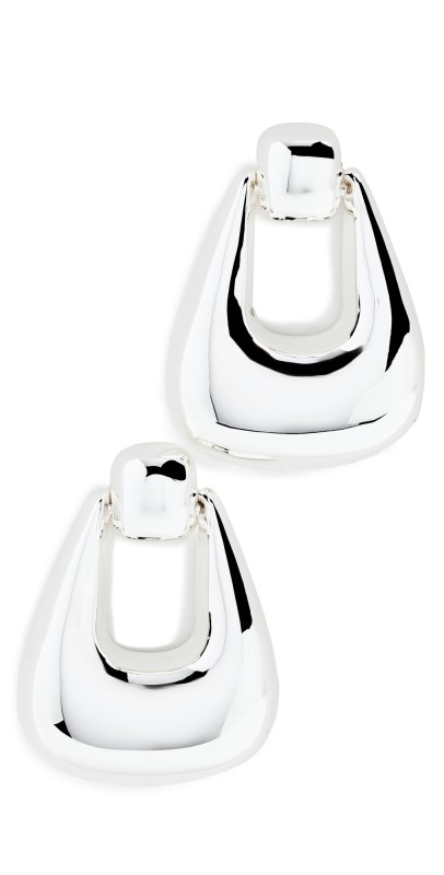 SHASHI Durango Hoop Earrings Silver