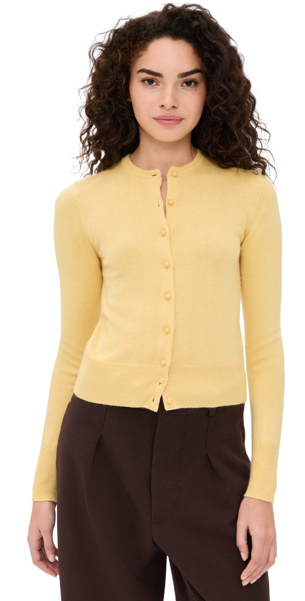 GUIZIO Emelie Cropped Cardigan Honey Butter