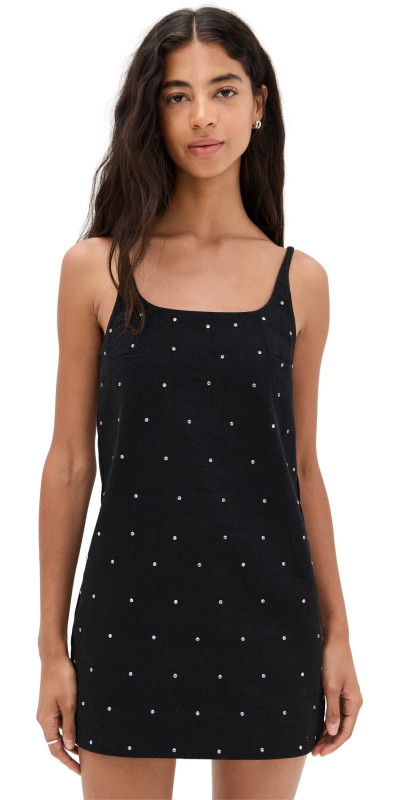 ALÉMAIS Simona Denim Mini Dress Black