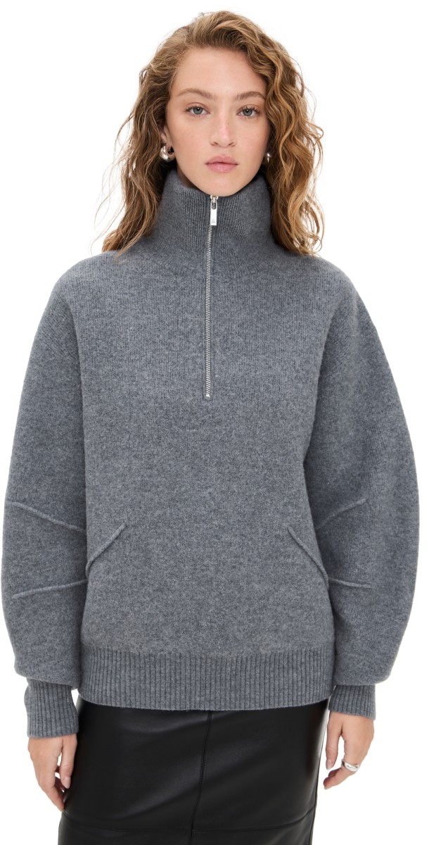 Helmut Lang Boiled Zip Sweater Med Grey