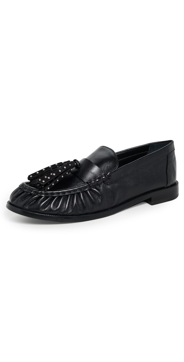 Schutz Tilly Tassel Loafers Black