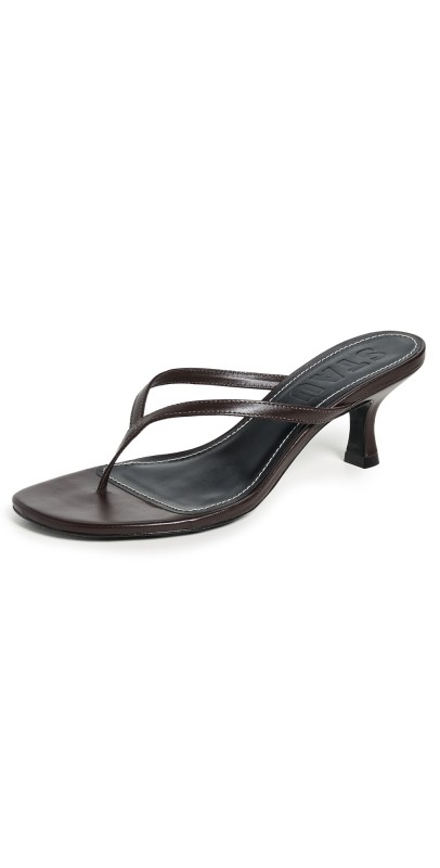 STAUD Freja Thong Kitten Heel Sandals Espresso