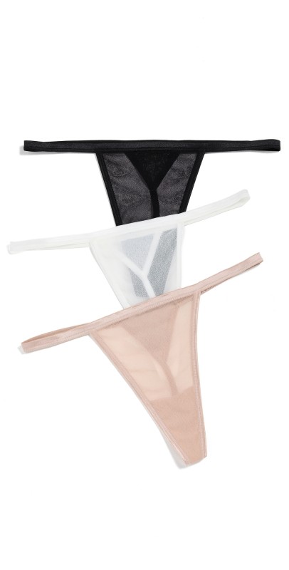 Cosabella Soire Confidence G String 3 Pack Black/Sette/Moon Ivory