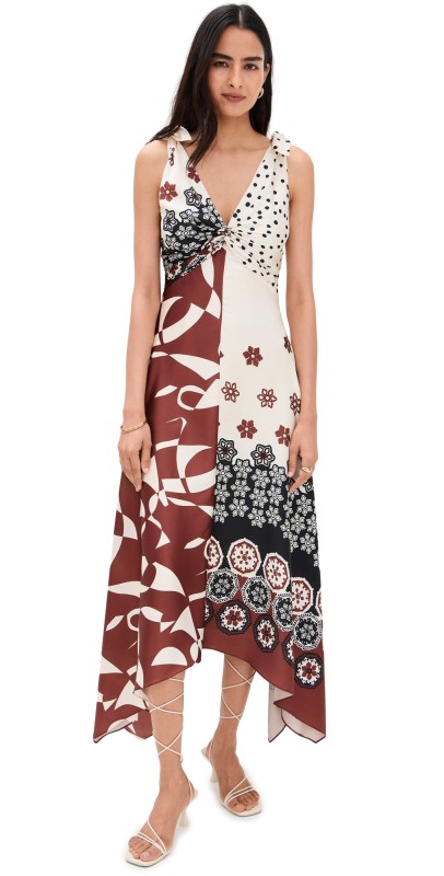 Tanya Taylor Mabel Dress CREAM/DEEP CLAY MULTI