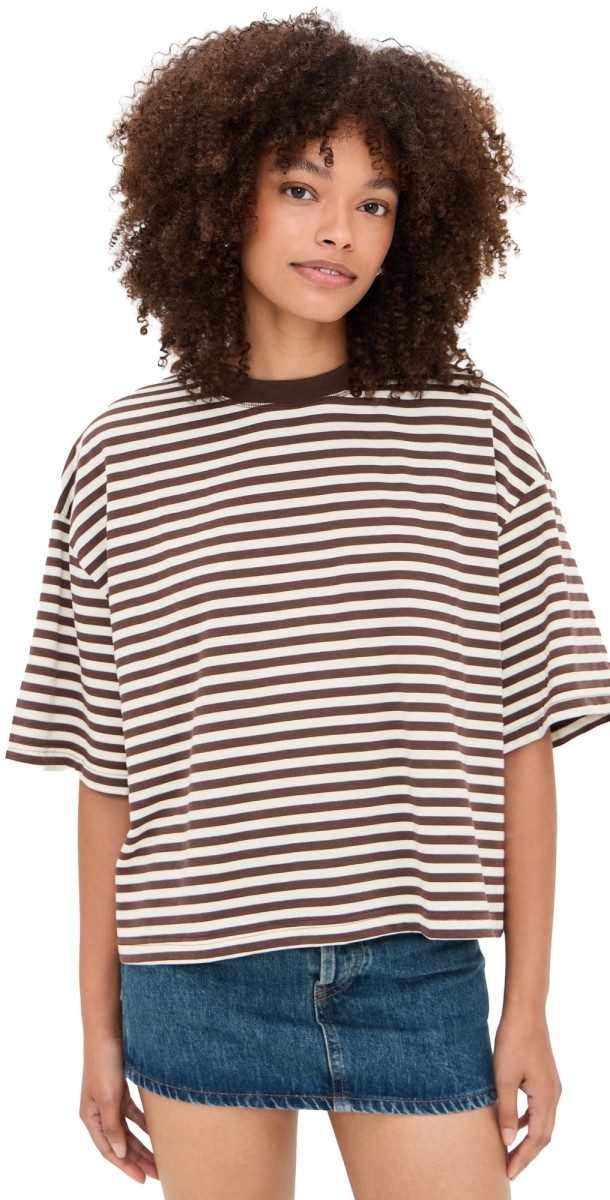 Lioness Bloom Short Sleeve Dark Chocolate Stripe