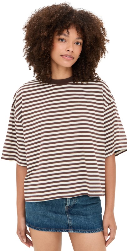 Lioness Bloom Short Sleeve Dark Chocolate Stripe