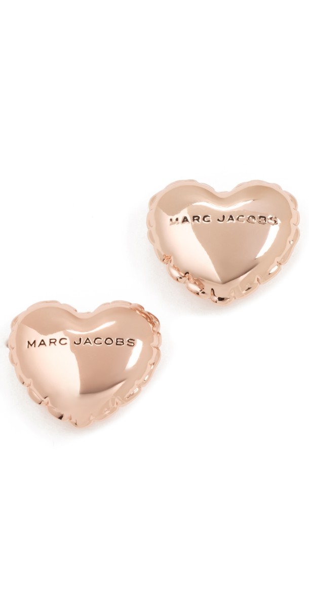 Marc Jacobs Balloon Heart Earrings Antique Rose Gold