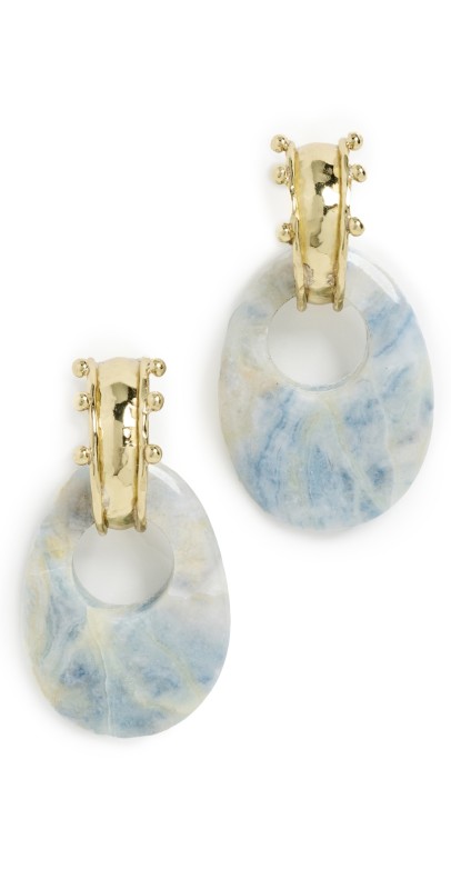 Ulla Johnson Nalani Geo Stone Earrings Blue Jasper