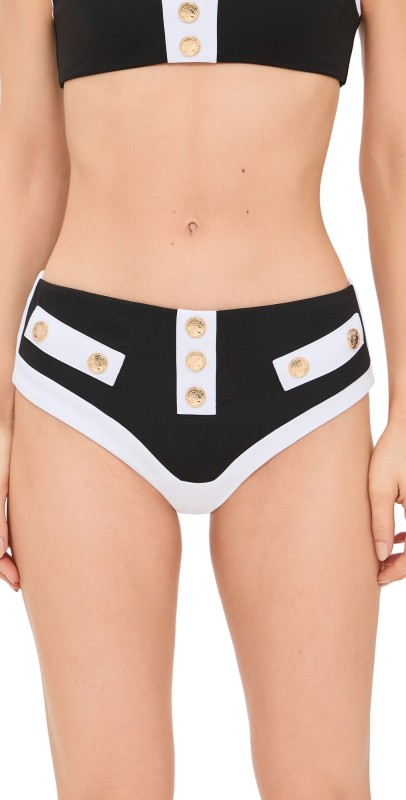 CAROLINE CONSTAS Sailor Bikini Bottoms Black/White