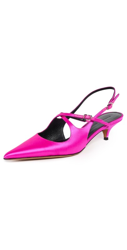 Proenza Schouler Slash Crossover Slingback Pumps Fuchsia