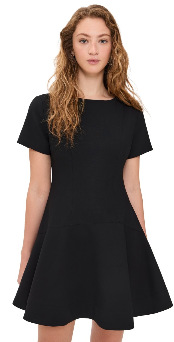 English Factory Flare Mini Dress Black
