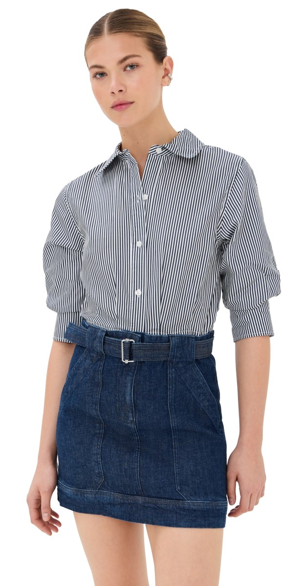 SIMKHAI Harlowe Combo Dress Indigo Stripe Multi