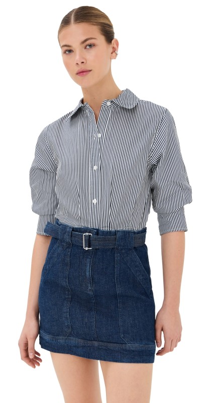 SIMKHAI Harlowe Combo Dress Indigo Stripe Multi