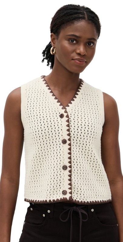 ALIGNE Camilla Crochet Top White