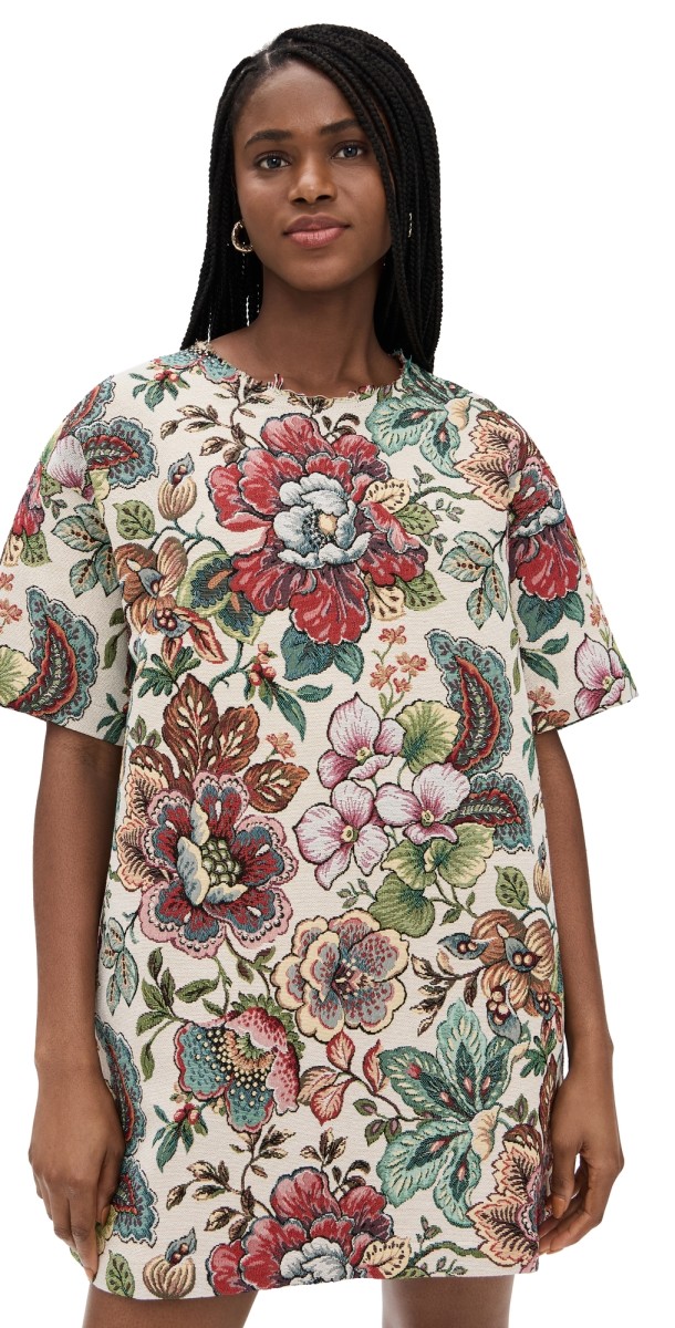 Marques'Almeida Oversized T Shirt Dress Light Brocade