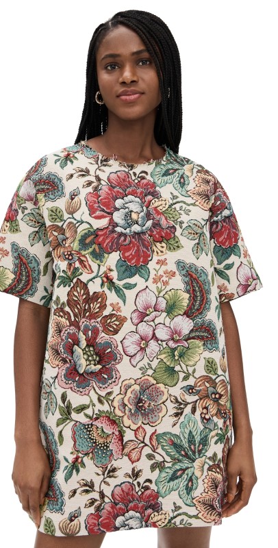 Marques'Almeida Oversized T Shirt Dress Light Brocade