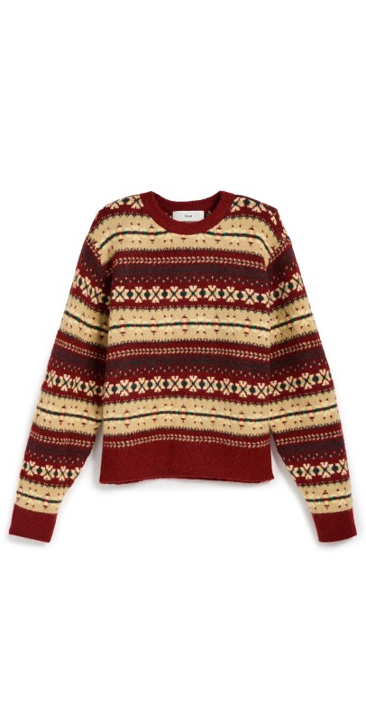 DUNST Unisex Fair Isle Sweater Red
