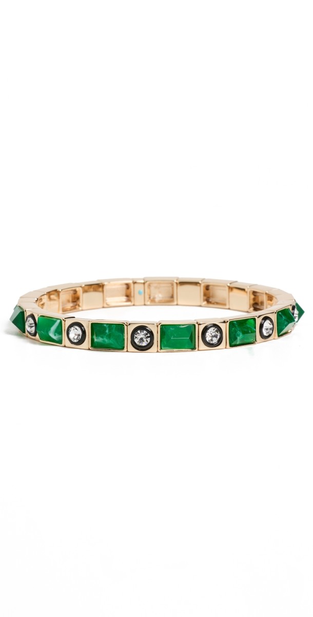 Roxanne Assoulin The Duchesse Bracelet Gold/Emerald