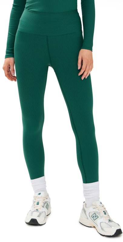Year of Ours Ribbed 7/8 Leggings Forest