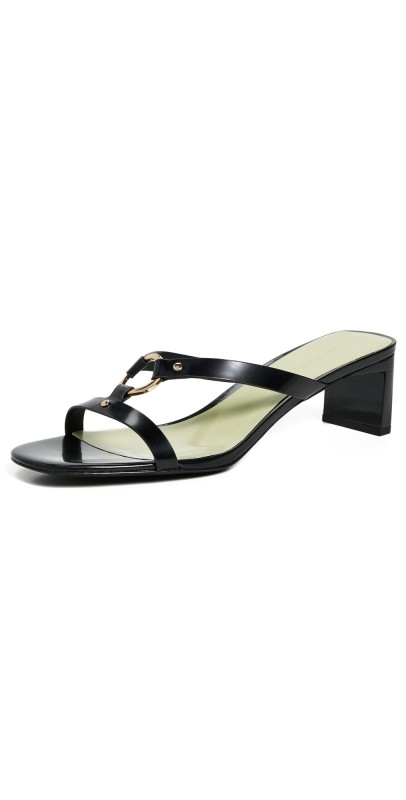 Tory Burch Ring Heel Sandals Perfect Black/Mint Green/Gold