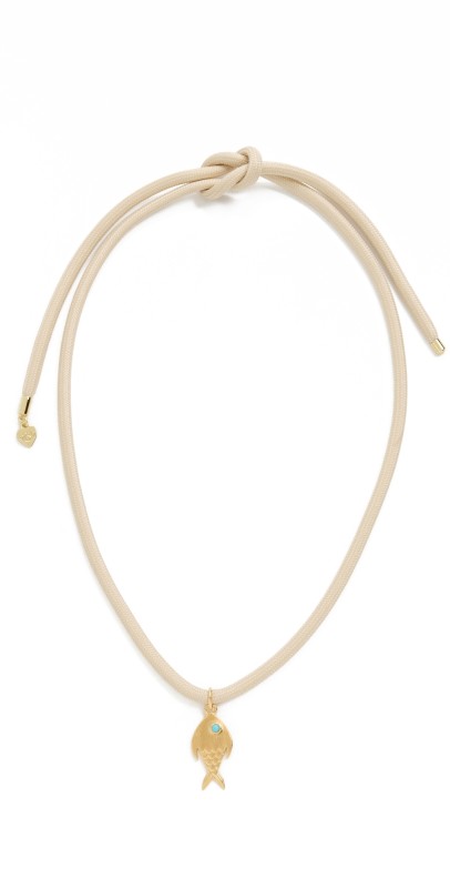 HART Dune Ecru Necklace Cord with Fish Charm Dune/Gold