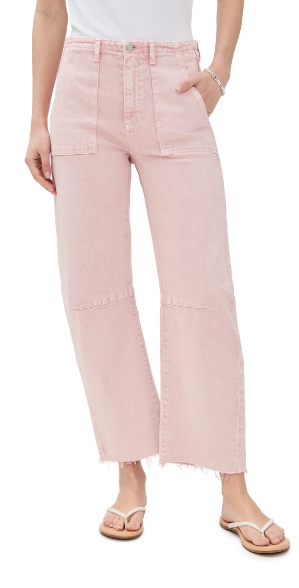 LE JEAN Utility Soft Barrel Jeans Dusty Pink