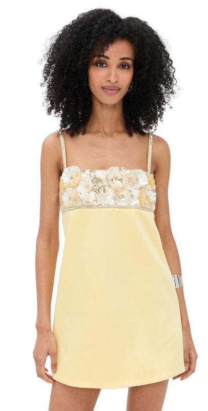 Retrofête Lark Embroidered Dress Yuzu