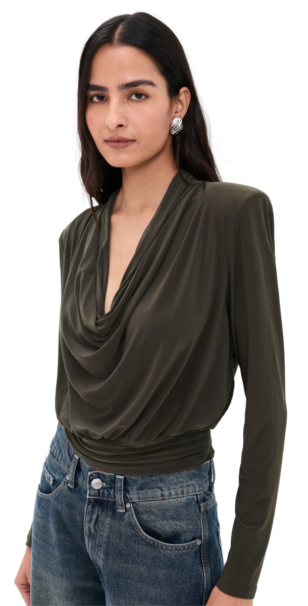 Ramy Brook Eden Blouse Deep Olive