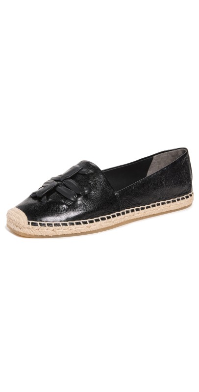 Tory Burch Woven Double T Aline Espadrilles Perfect Black / Perfect Black