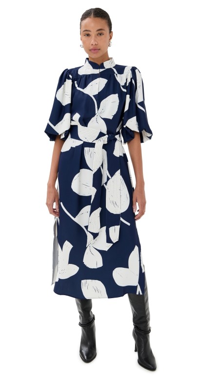 Figue Dani Dress Honeysuckle Floral Ocean Blue