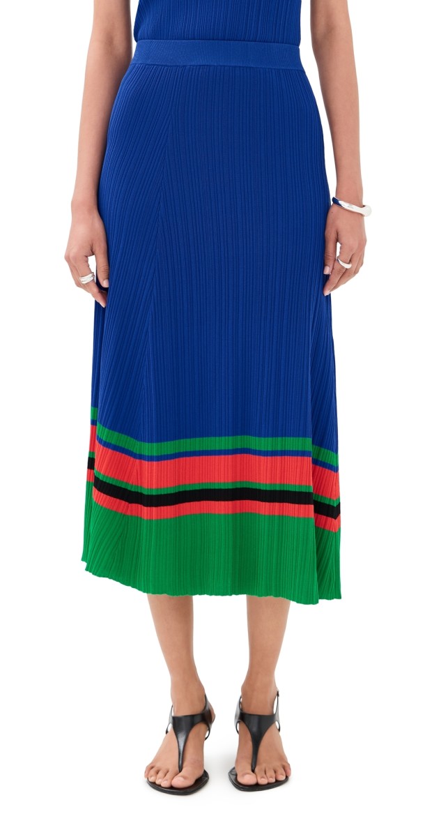 Wales Bonner Island Knit Skirt Blue
