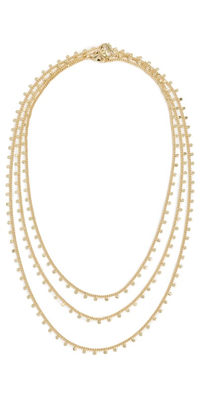 By Adina Eden Solid Dangling Necklace Set of 3 Gold
