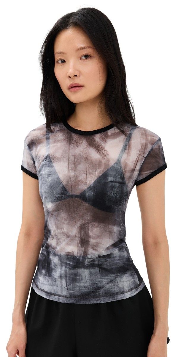 Helmut Lang P Slim Tee Black Multi