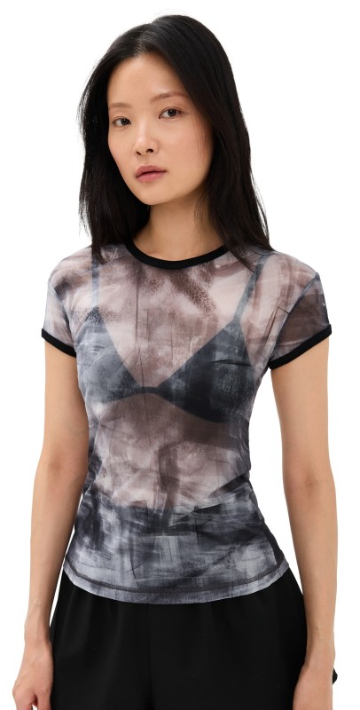 Helmut Lang P Slim Tee Black Multi