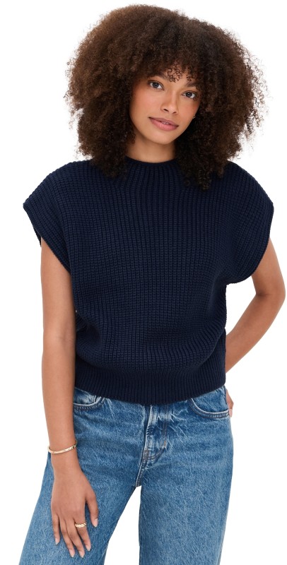 En Saison Karalie Knit Top Navy