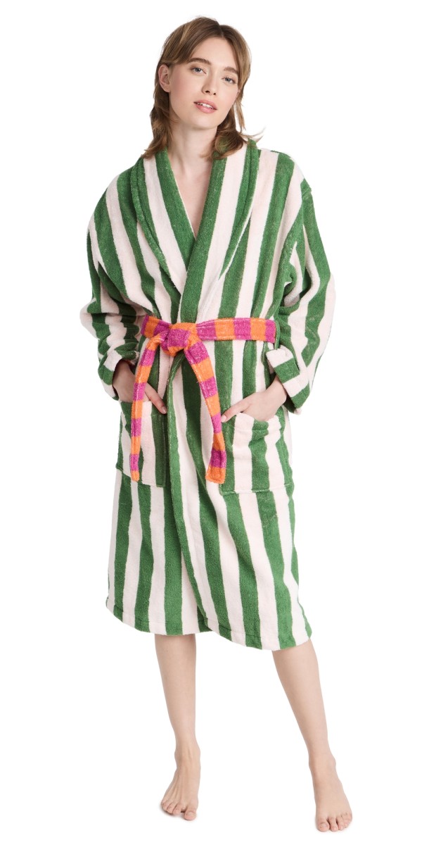Dusen Dusen Dusen Dusen Bath Robe Green Stripe