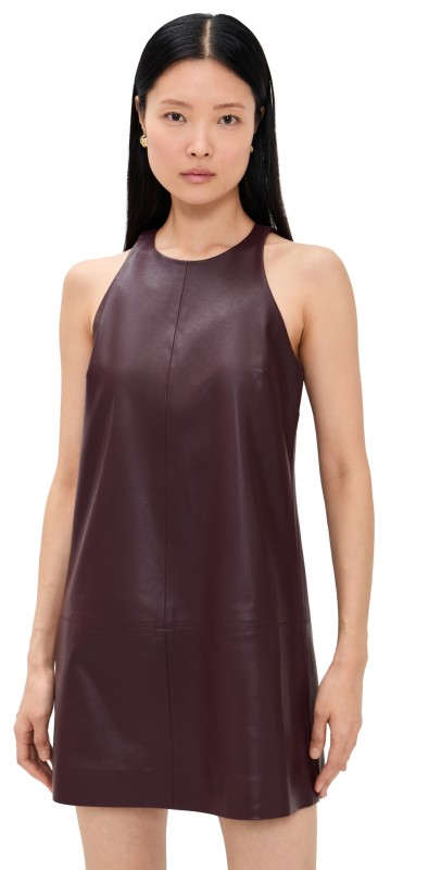 LE BOP Molly Faux Leather Dress Chocolate