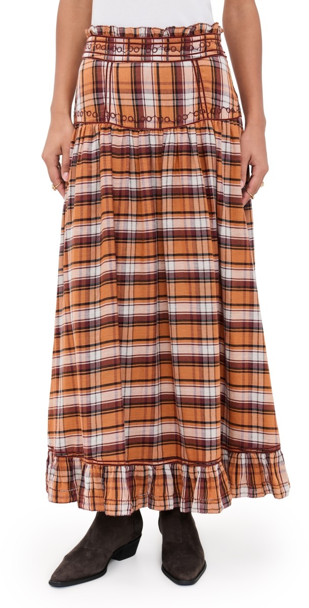 Carolina K Jinete Skirt Brown Plaid