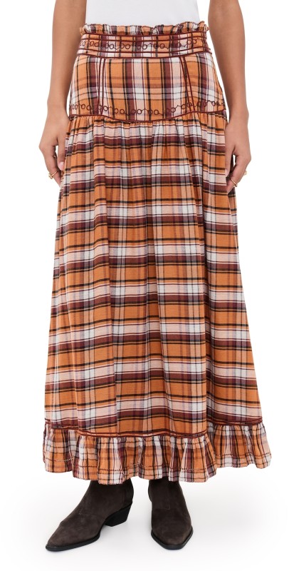 Carolina K Jinete Skirt Brown Plaid