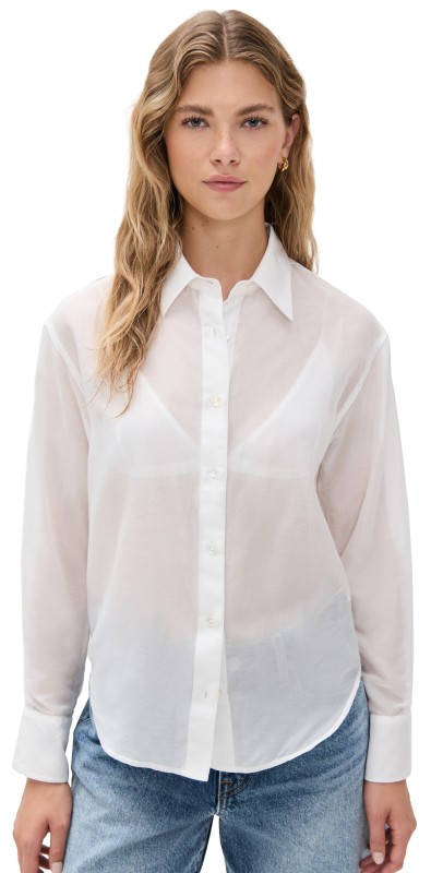Sold Out NYC The Sheer Silk Shirt White