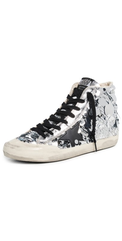 Golden Goose Francy Nylon Embroidery Paillettes Sneakers Silver/Grey