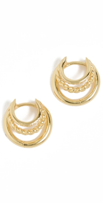 SHASHI Charlee Triple Earrings Gold