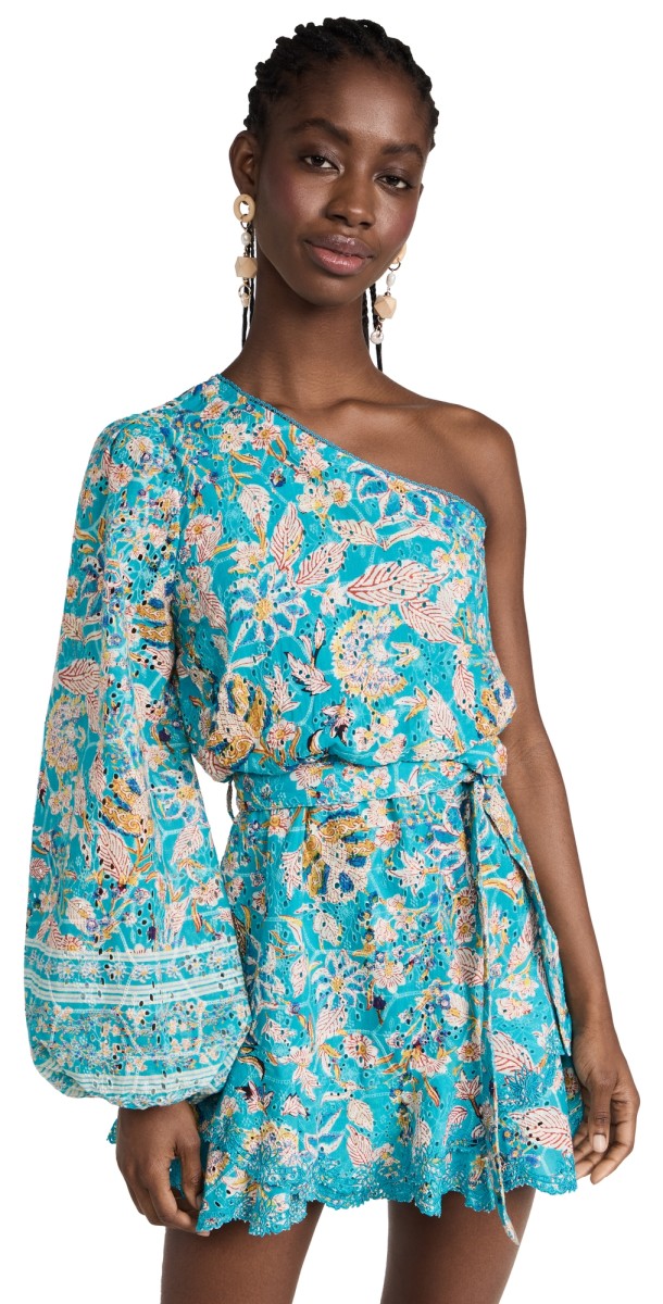 Hemant and Nandita Lyna Short Dress Turquoise Blue