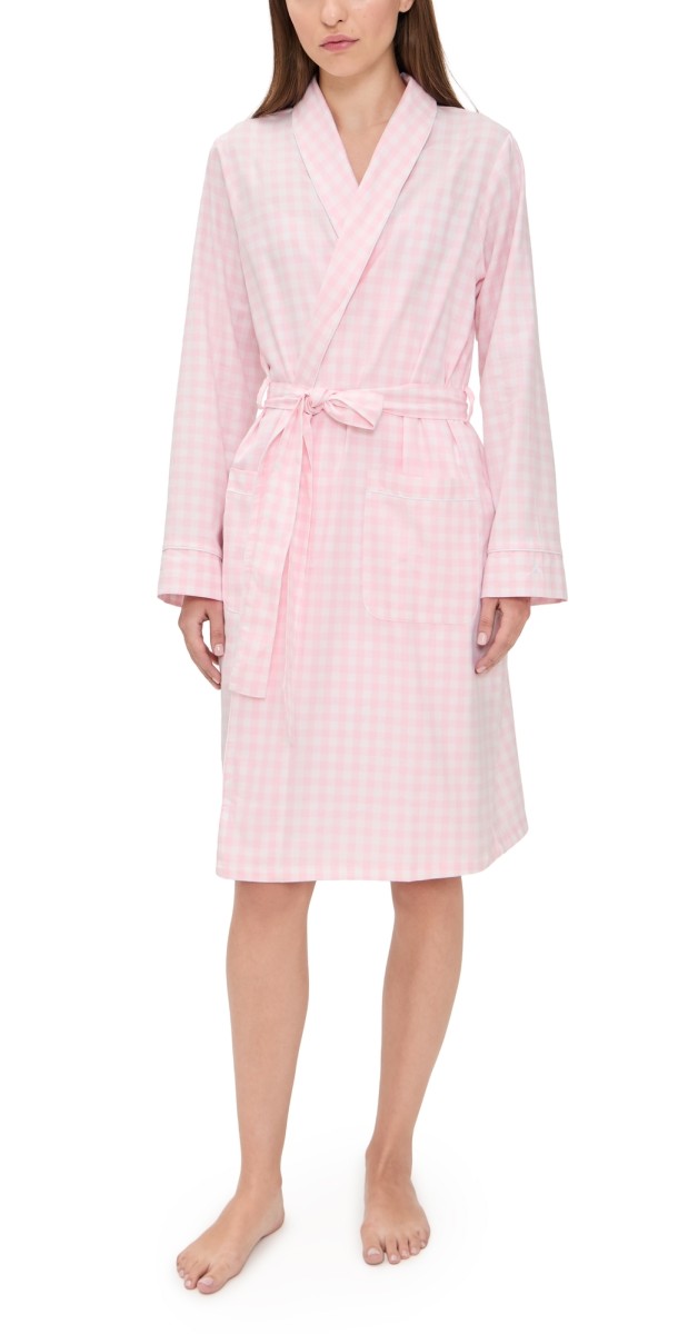 Petite Plume Gingham Robe Pink