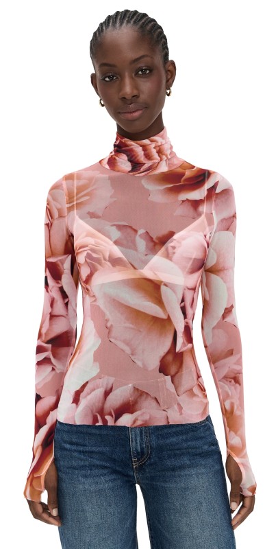 AFRM Zadie Top Peach Roses