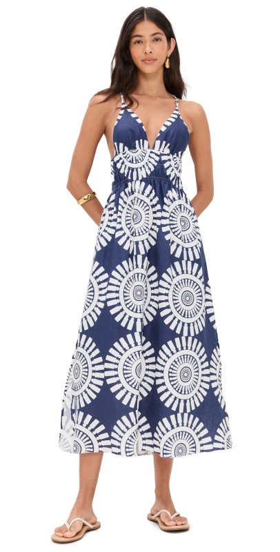 lemlem Gete Triangle Dress Zeina Navy
