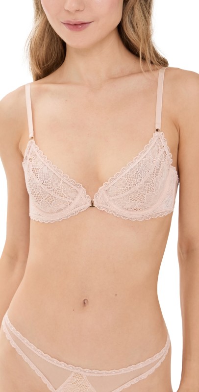 Kiki De Montparnasse Dahlia Lace Demi Bra Blush